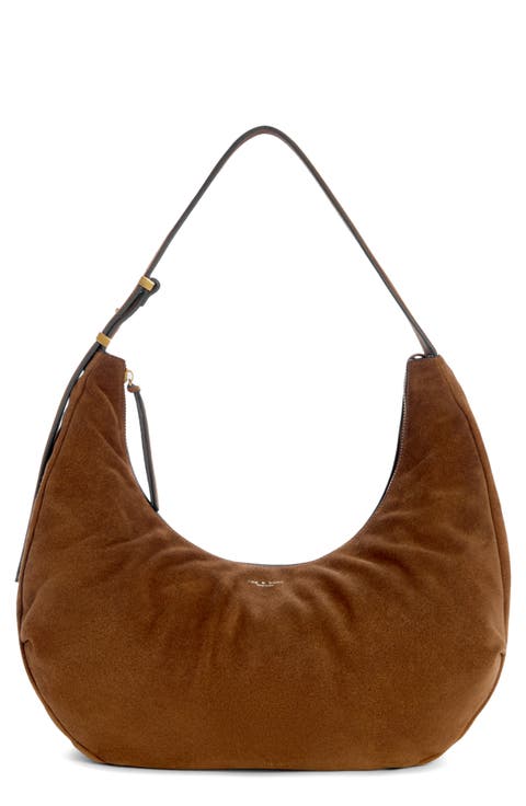 Large Hudson Suede Hobo Bag