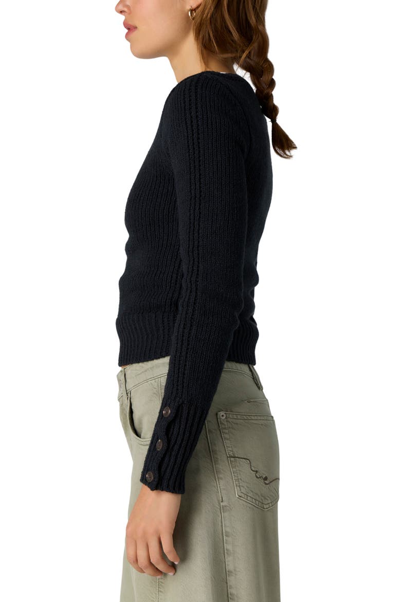 Mila Ribbed Pullover Sweater, Alternate, color, BLACK