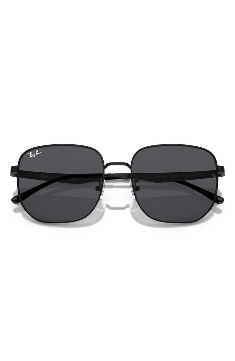 Ray-Ban 57mm Irregular Sunglasses, Alternate, color, Black / Dark Grey