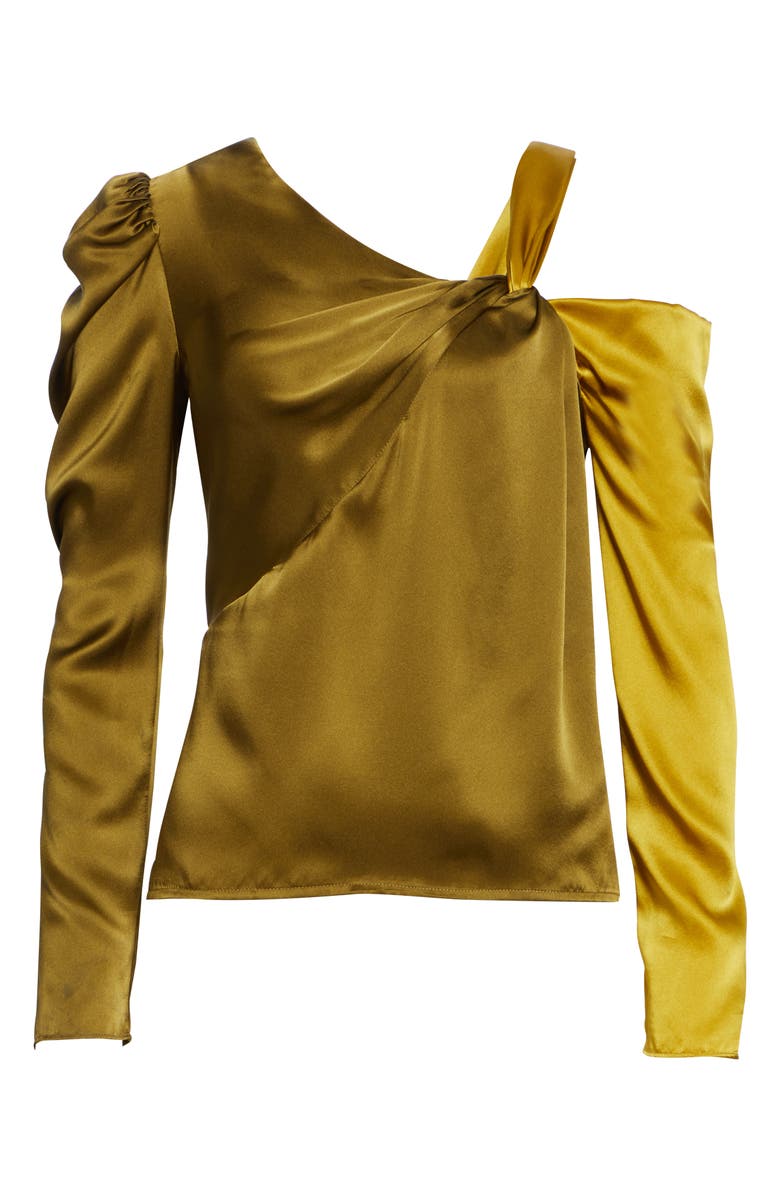 AMUR Mabel Two-Tone Silk Satin Top, Alternate, color,