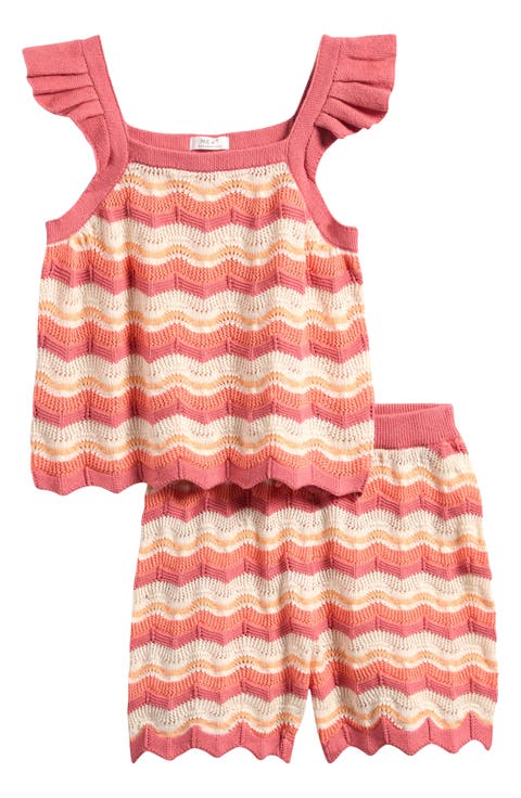 Kids' Striped Open Knit Set (Toddler, Little Kid & Big Kid)