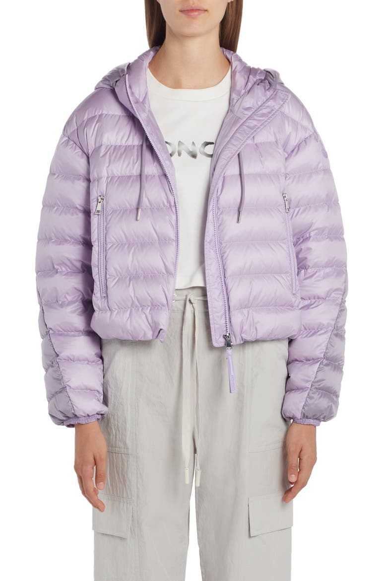 Sylans Colorblock Hooded Down Jacket, Main, color, PURPLE