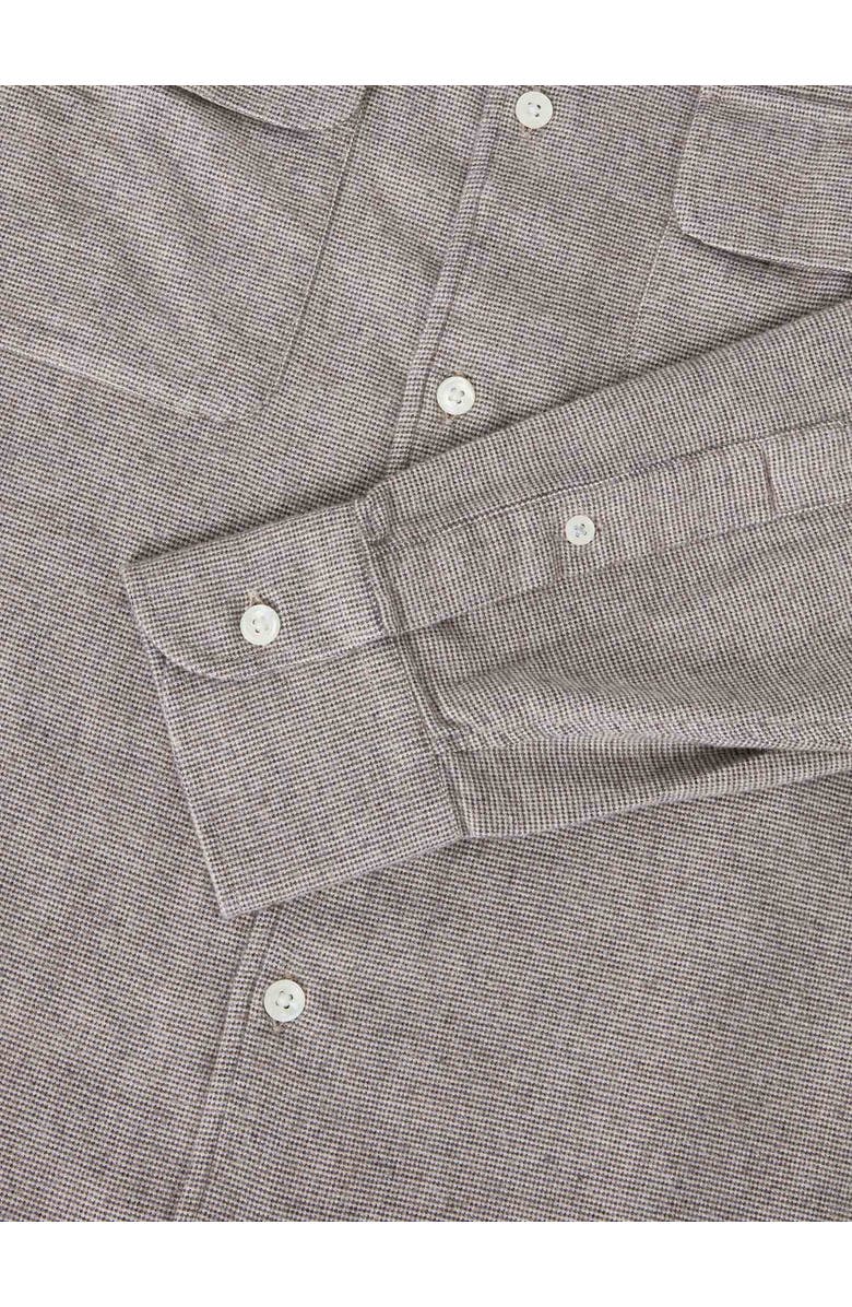 Robert Talbott Morgan Workshirt Luxe Flannel Micro Check Shirt, Alternate, color, Flax