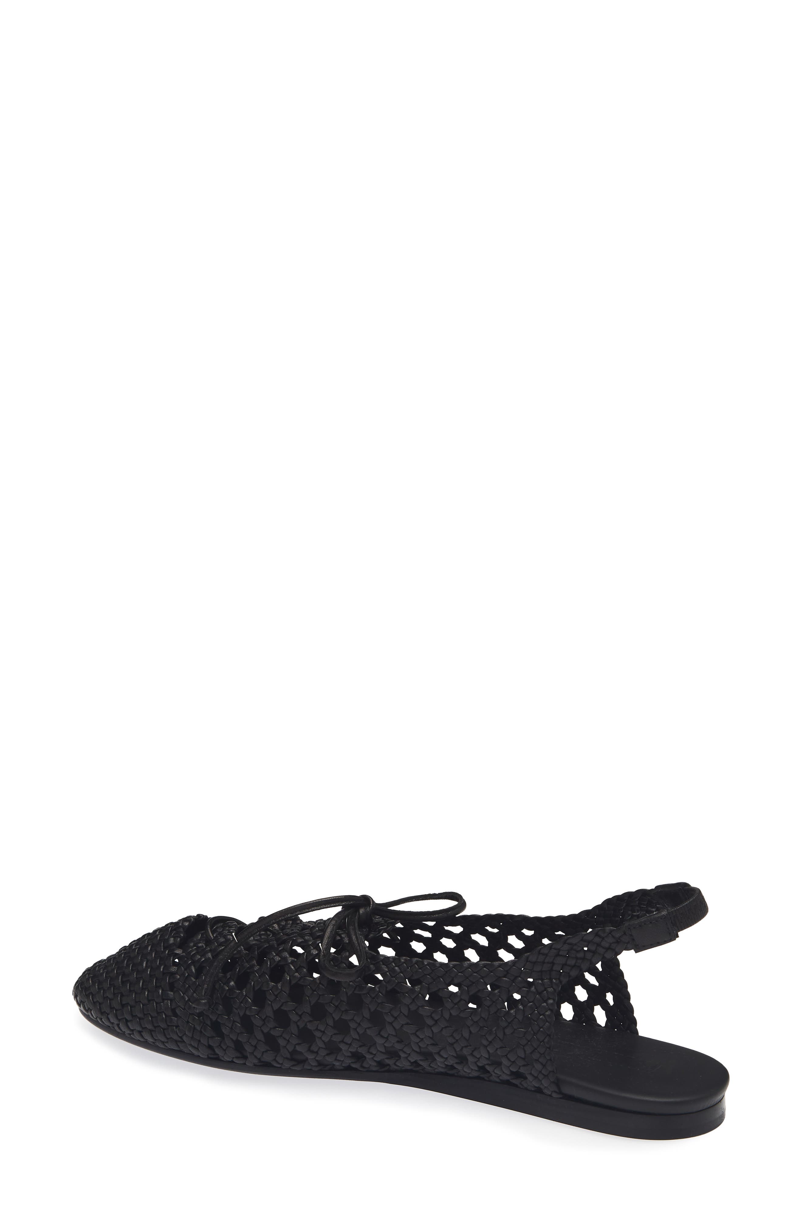 Sardana Handwoven Leather Lace Up Flat, Alternate, color, BLACK