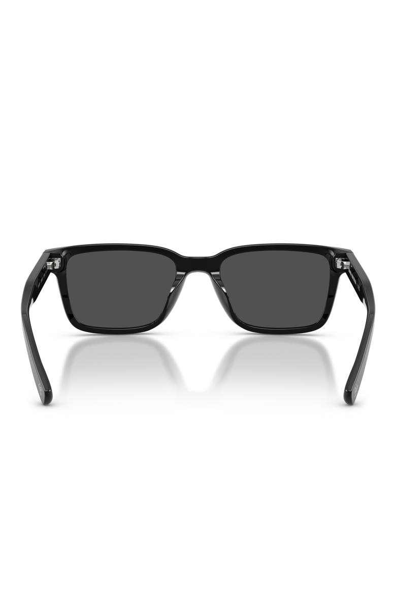 53mm Rectangular Sunglasses, Alternate, color, BLACK / DARK GREY