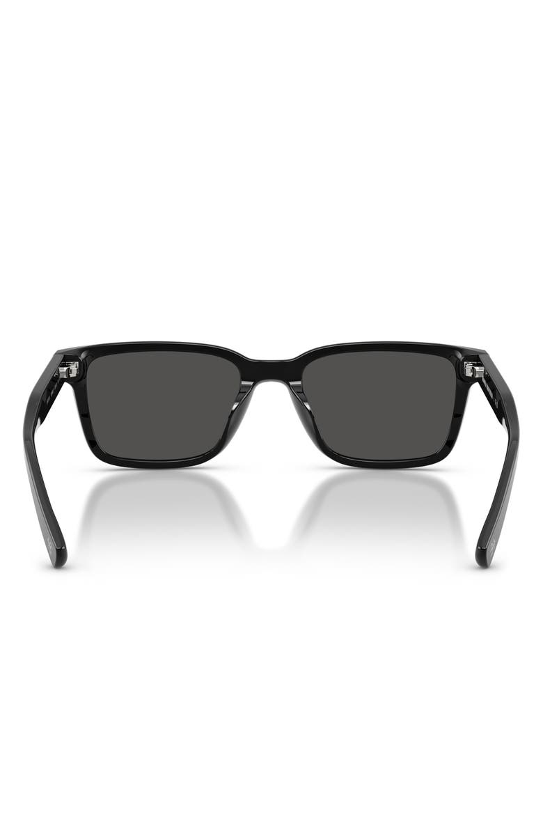 Brooks Brothers 53mm Rectangular Sunglasses, Alternate, color, Black / Dark Grey