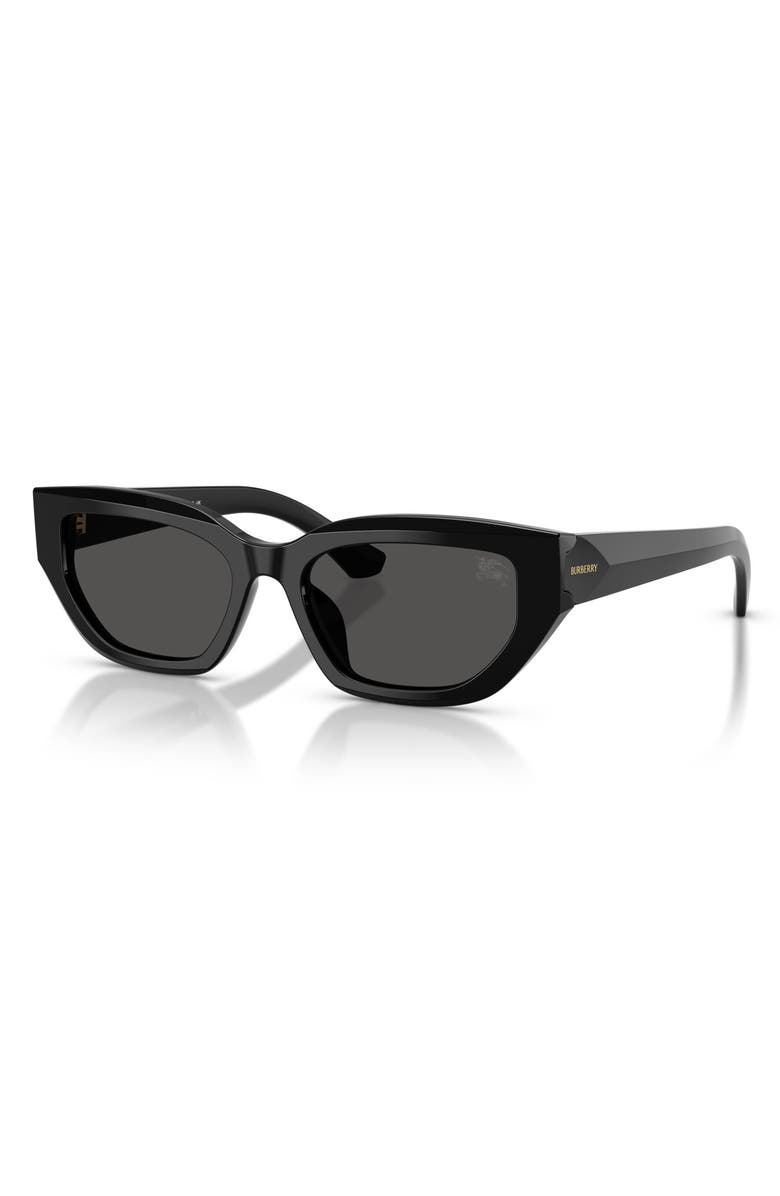 Burberry 54mm Irregular Sunglasses, Alternate, color, Black