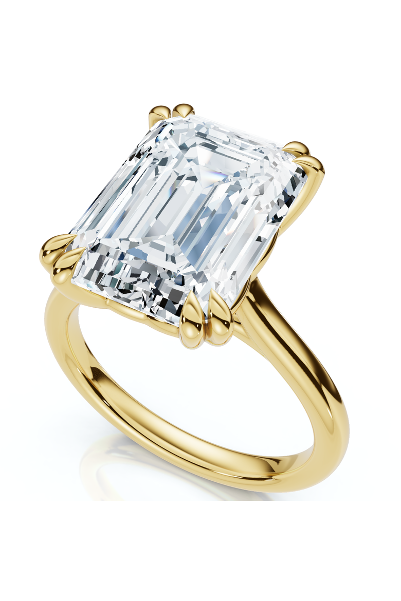 Certified 6ct Emerald Cut Diamond Solitaire Ring 14k Gold Lab Grown, Main, color, 14k Yellow Gold