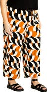 City Chic Nova Print Drawstring Ankle Wide Leg Pants