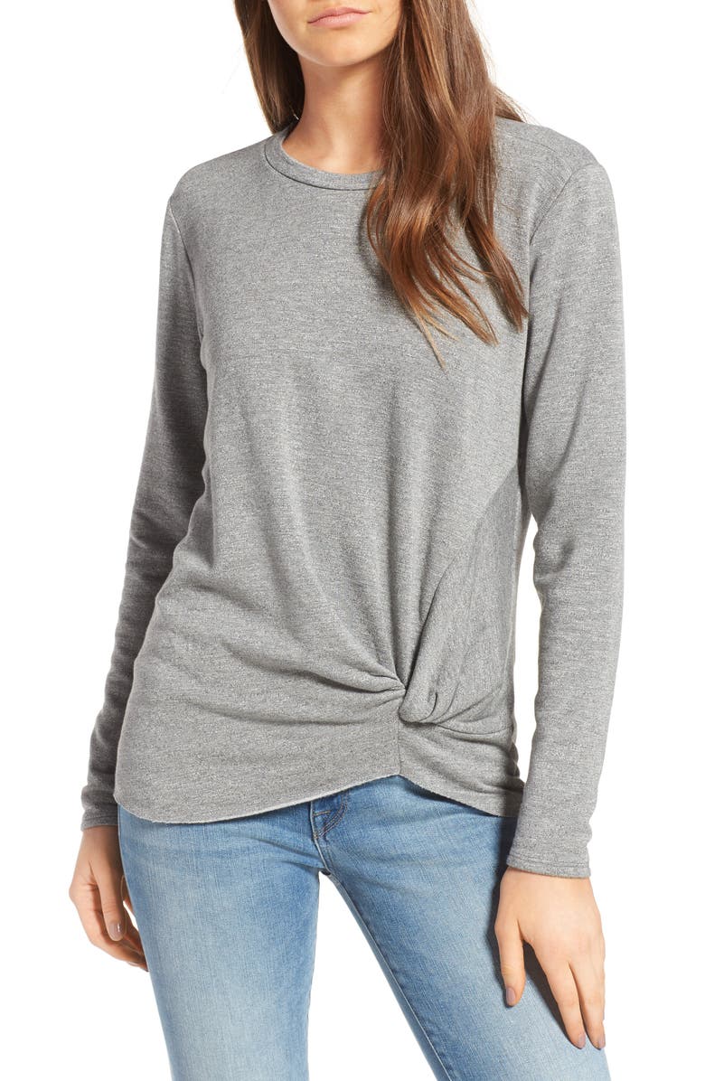 Stateside Front Twist Fleece Sweatshirt, Main, color, 