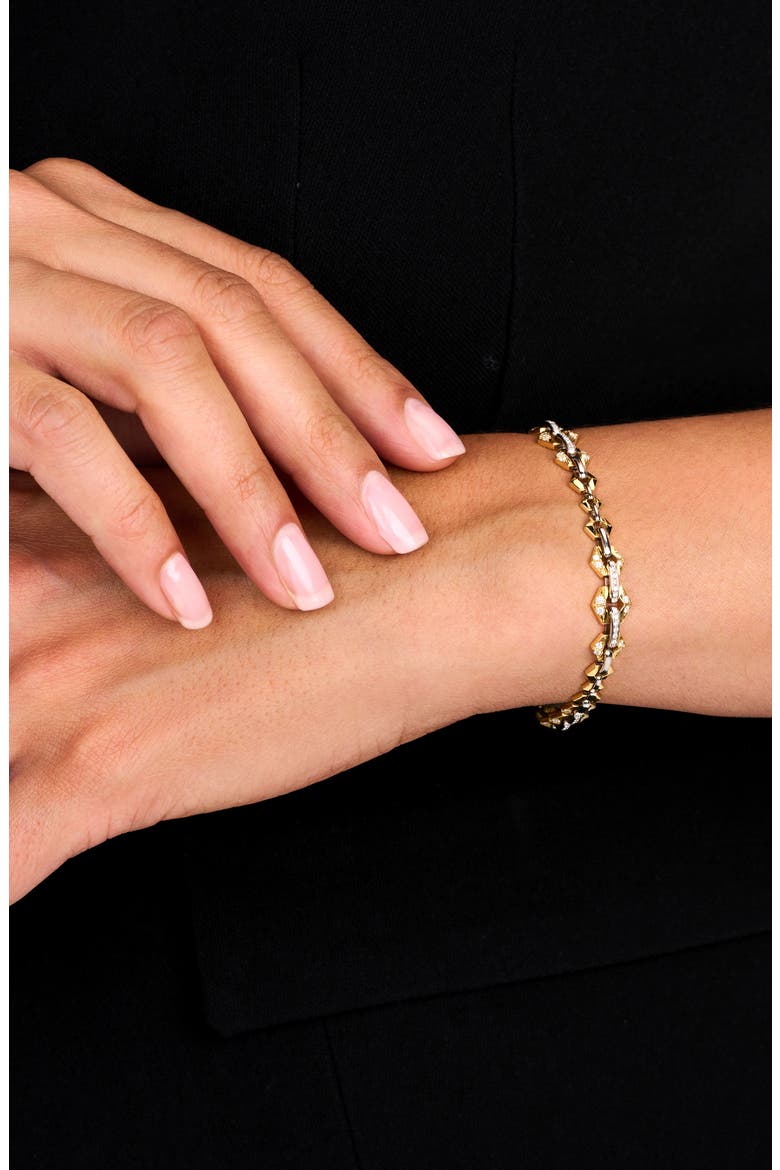 Flow Graduated Diamond Chain Bracelet, Alternate, color, GOLD