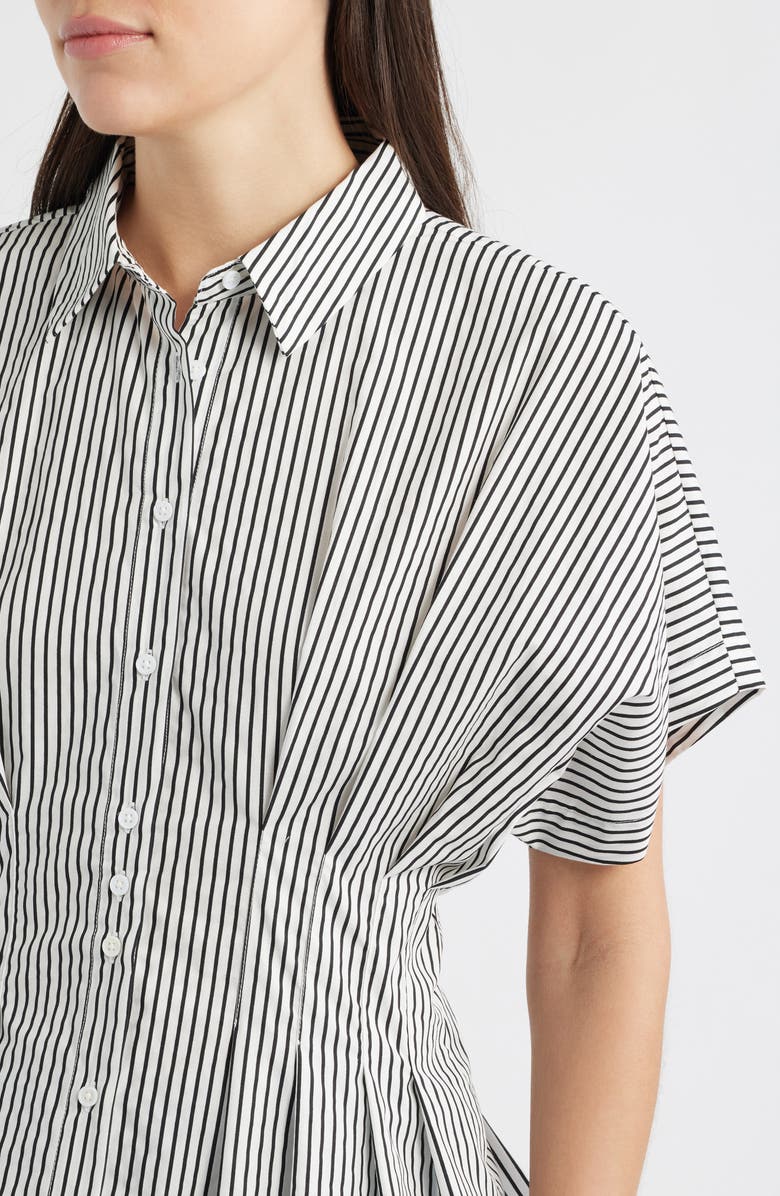 Vince Camuto Pleat Waist Dolman Shirt, Alternate, color, Rich Black