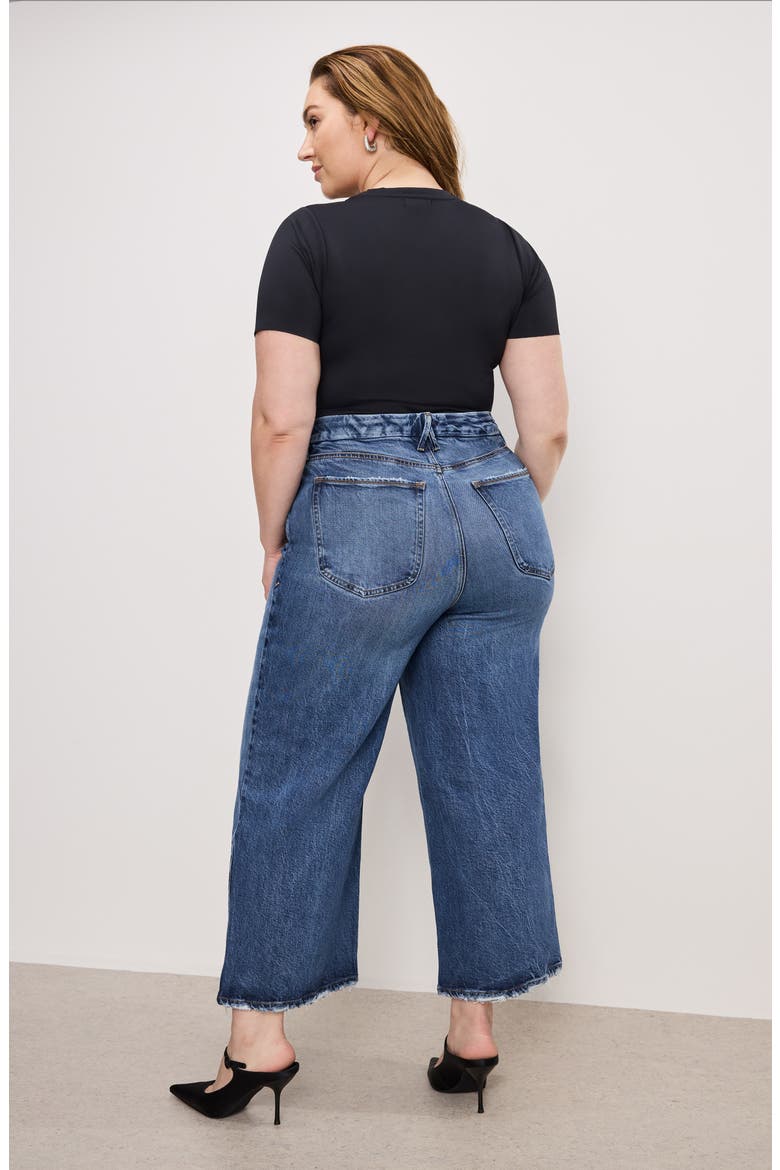 Soft Tech Good Waist High Waist Crop Palazzo Jeans, Alternate, color, INDIGO737
