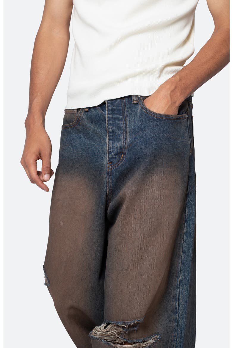 Baggy Rave Ripped Wide Leg Jeans, Alternate, color, RUST