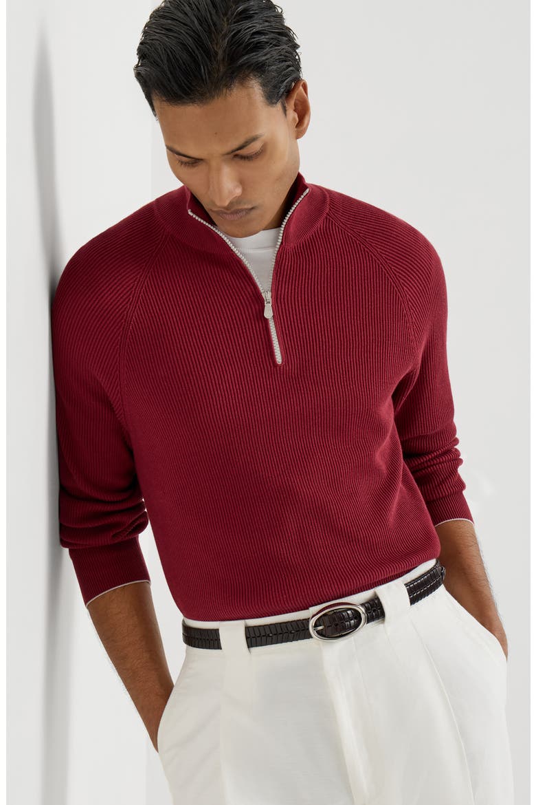 Cotton sweater, Alternate, color, Red