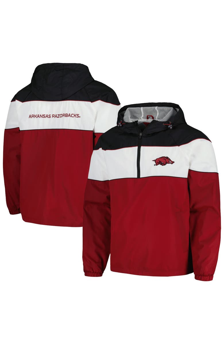 G-III SPORTS BY CARL BANKS Men's G-III Sports by Carl Banks Cardinal Arkansas Razorbacks Center Line Half-Zip Raglan Hoodie Jacket, Alternate, color, Cardinal