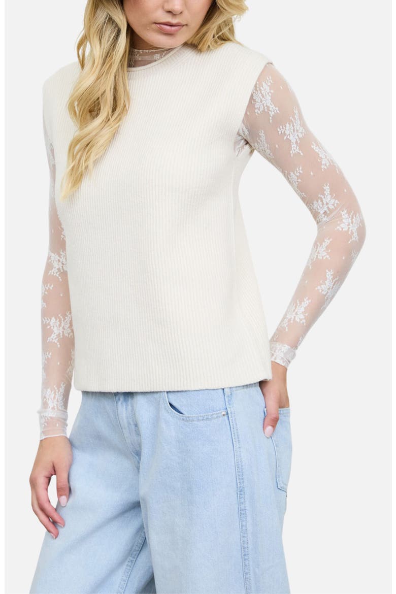 Mock Neck Sweater, Alternate, color, CREAM