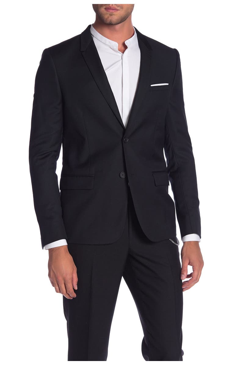 The Kooples Dark Pique Two Button Notch Lapel Jacket, Main, color,