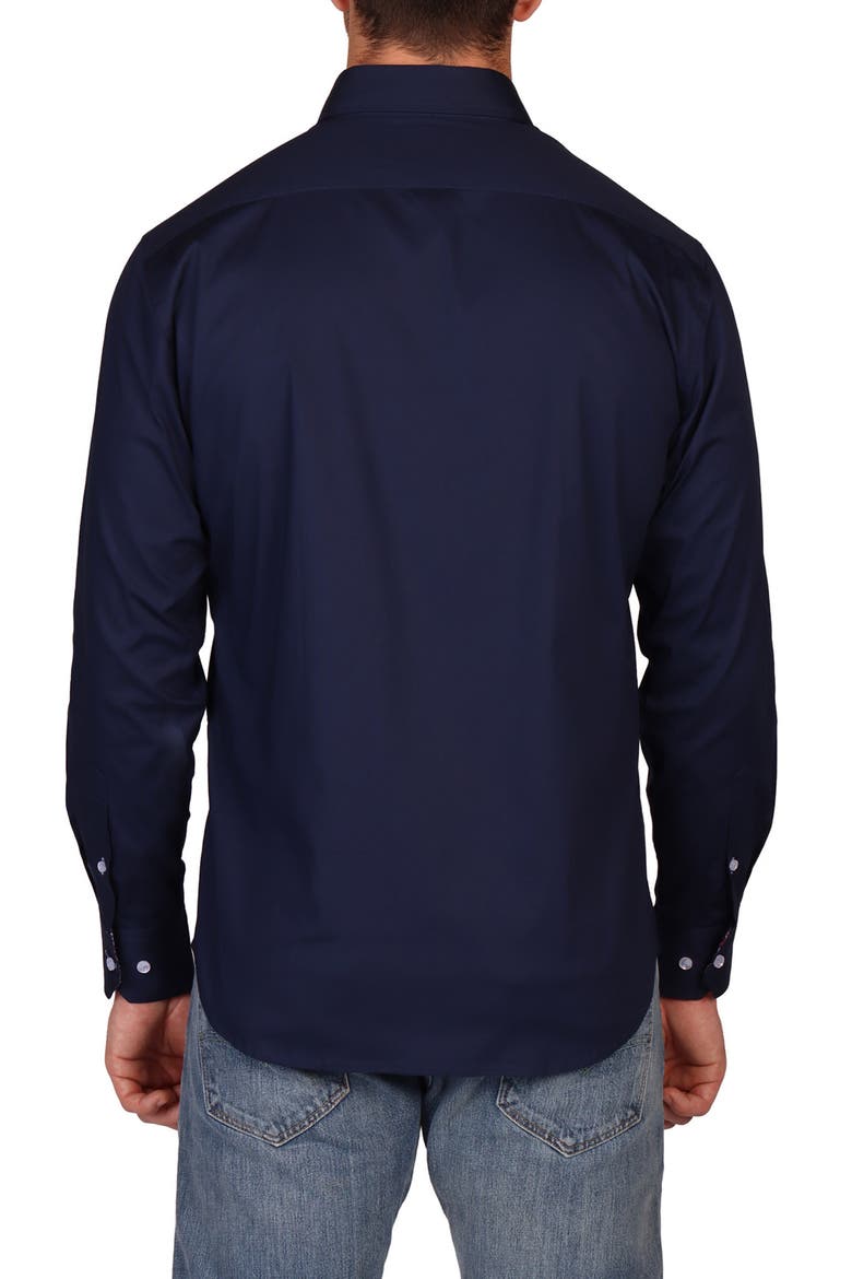Classic Fit Stretch Cotton Button-Down Shirt, Alternate, color, NAVY