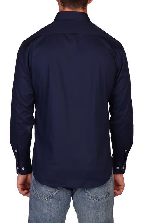 Tailorbyrd Classic Fit Stretch Cotton Button-down Shirt In Blue