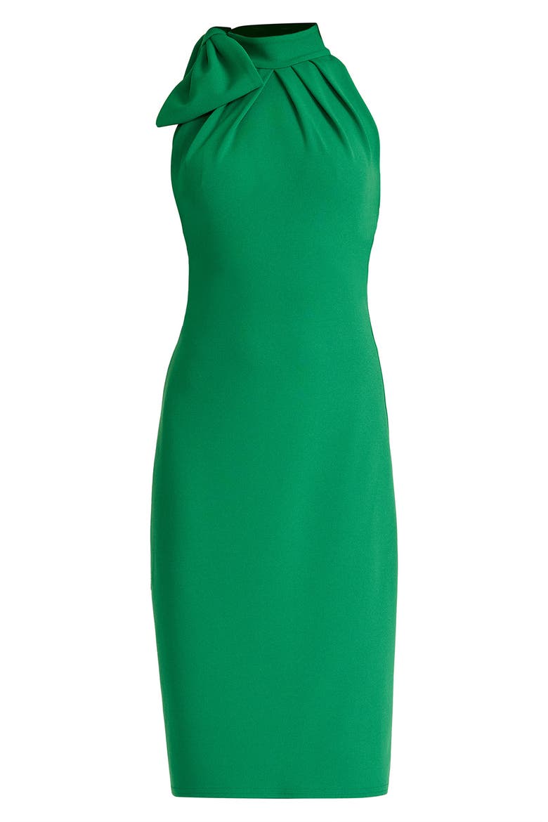 Tie Neck Sleeveless Crepe Cocktail Dress, Alternate, color, BAMBOO