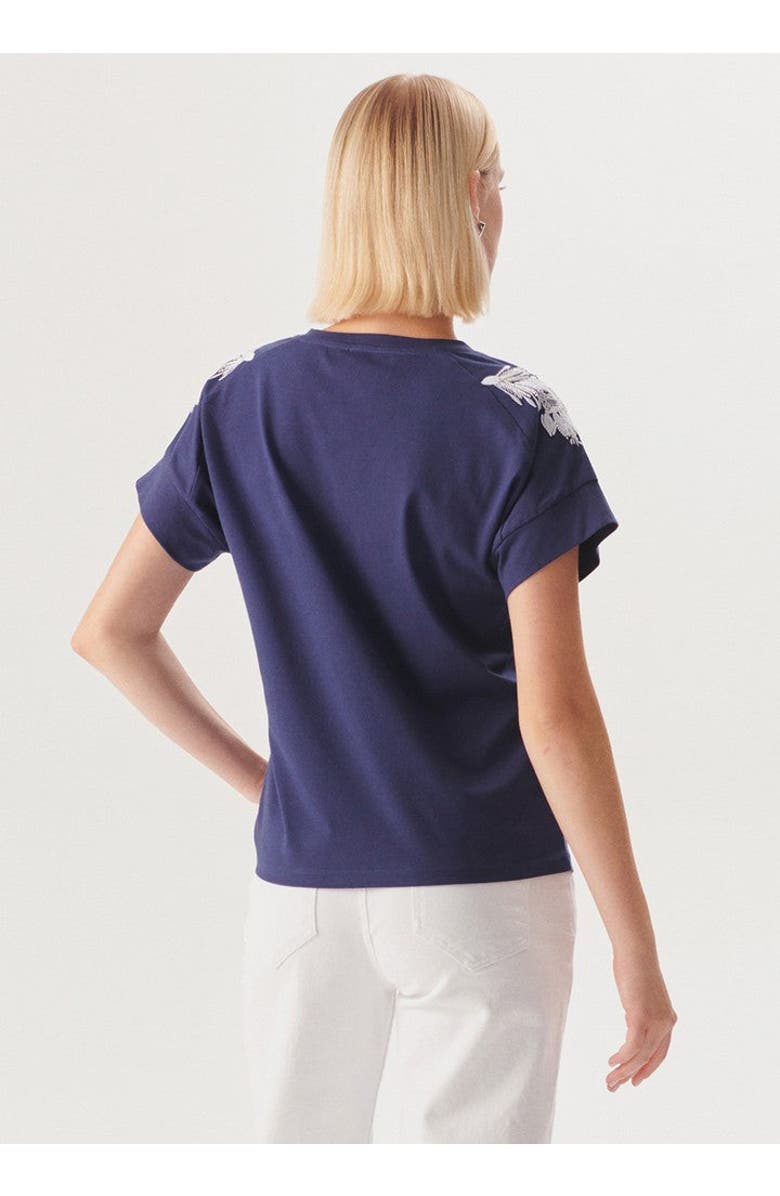 Exquise Haven Sleek Embellished T-Shirt, Alternate, color, Navy Blue