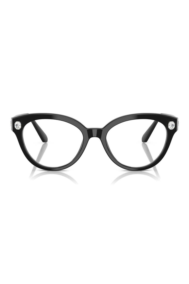 54mm Round Optical Glasses, Main, color, BLACK
