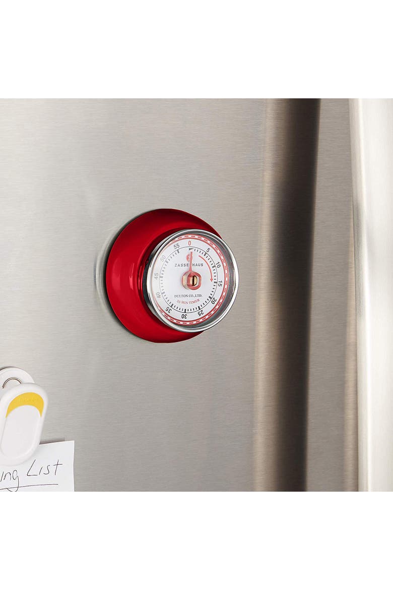 Magnetic Retro 60 Minute Kitchen Timer, 2.75-Inch, Alternate, color, Red