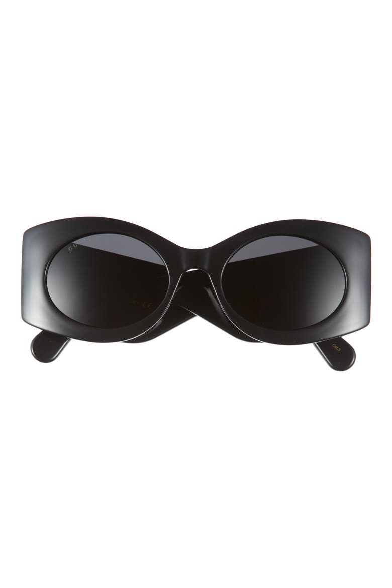 53mm Square Sunglasses, Main, color, BLACK BLACK GREY