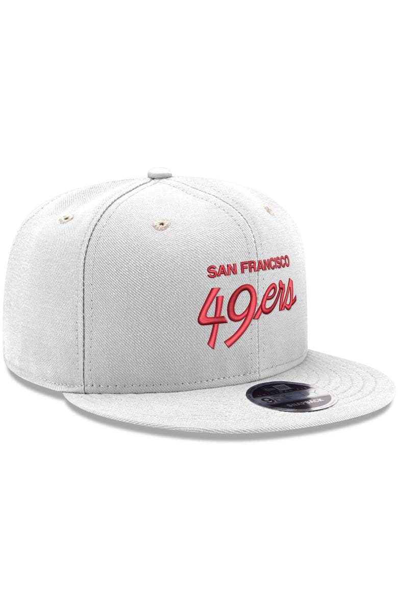 New Era Men's New Era White San Francisco 49ers Script Original Fit 9FIFTY Snapback Hat, Alternate, color, 