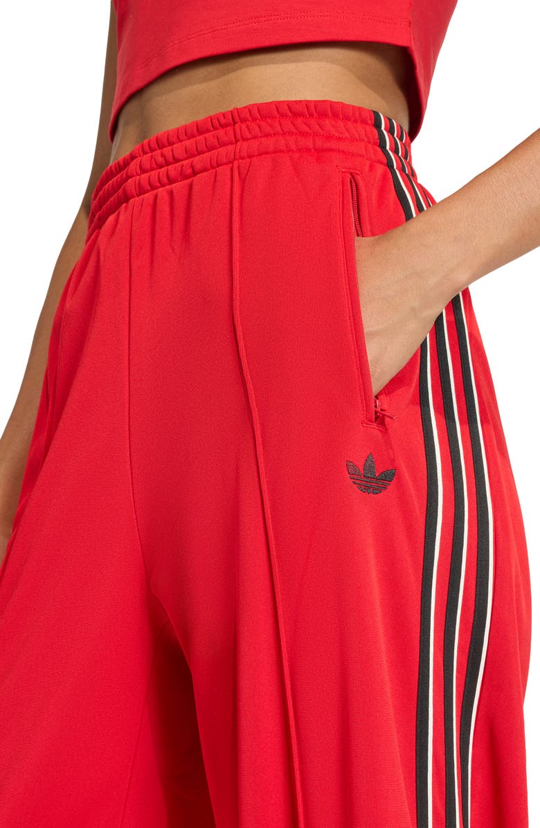 adidas Loose Wide Leg Track Pants, Alternate, color, Better Scarlet/ Black