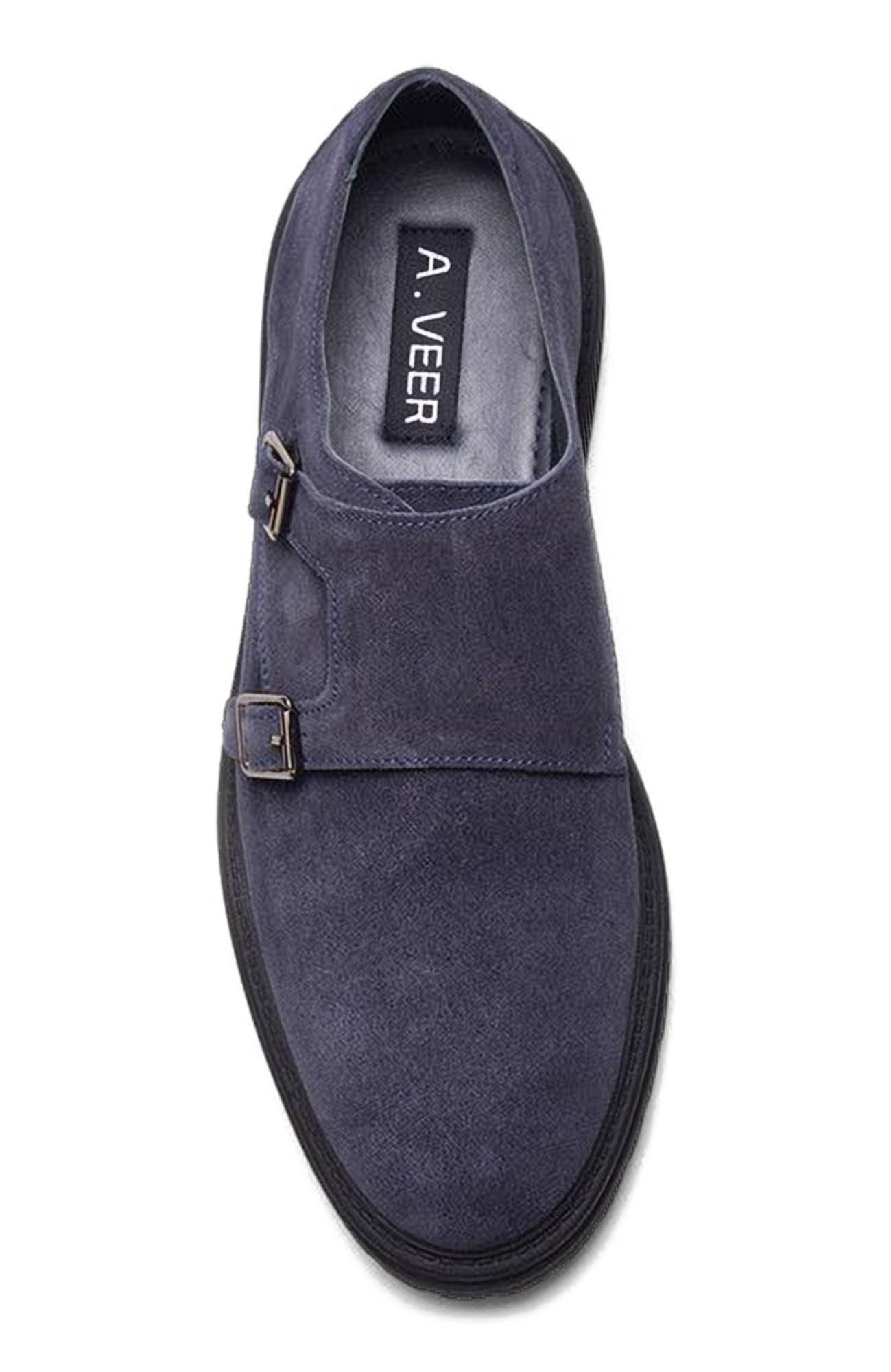 Jett Double Monk, Alternate, color, Navy Suede