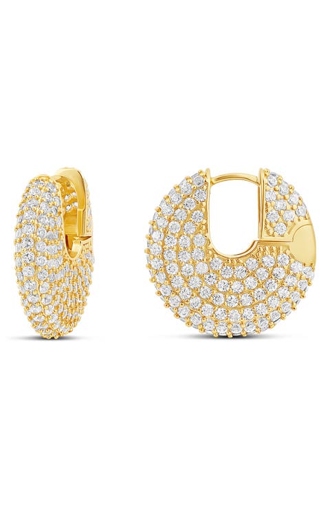 Pavé Button Earrings