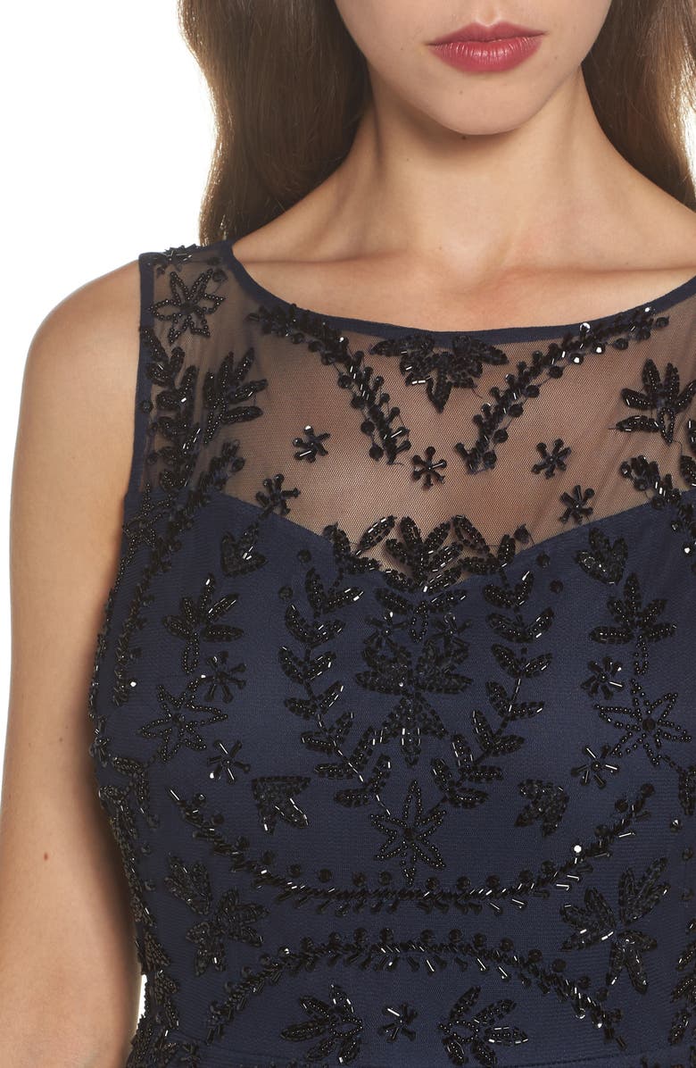 Adrianna Papell Beaded Cocktail Dress, Alternate, color, 