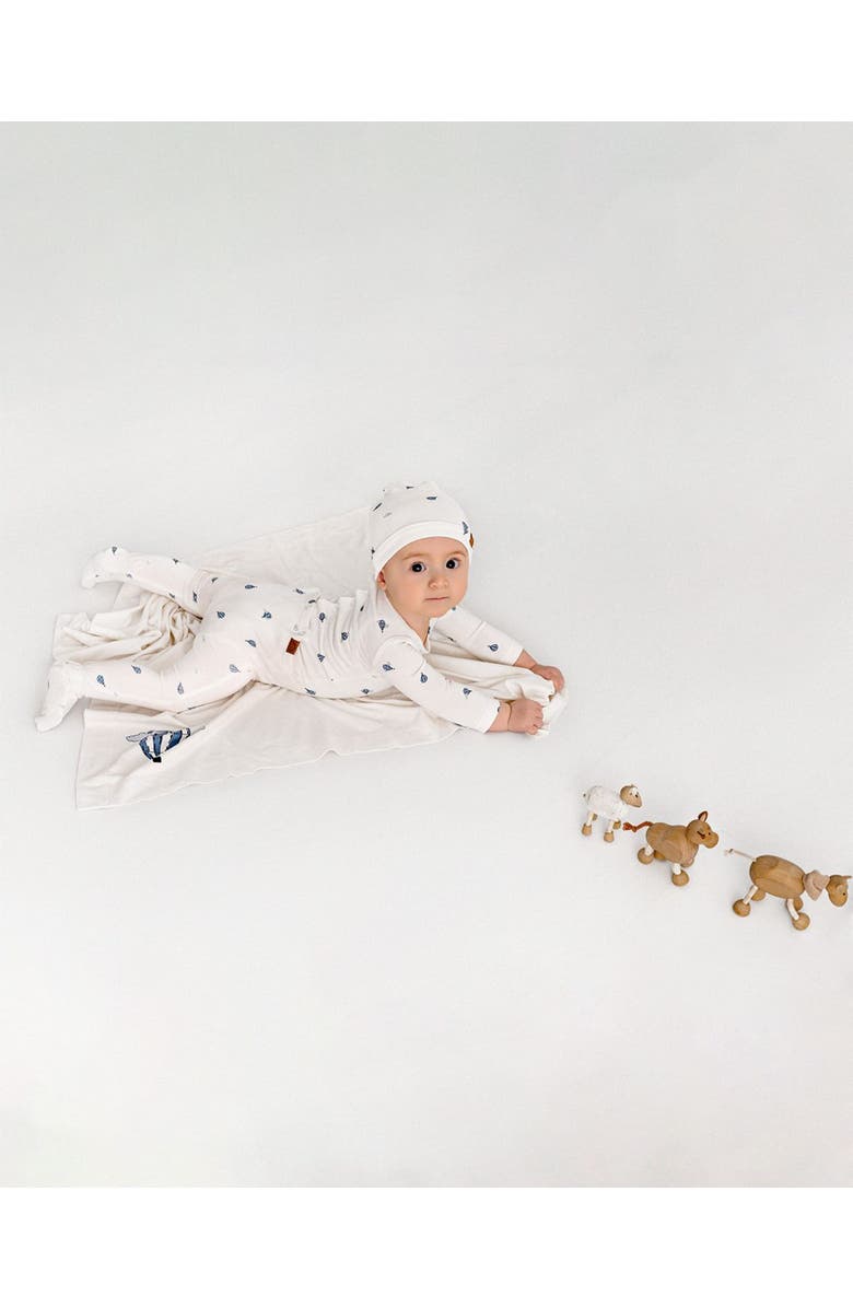 MiniMoi 3 Piece Baby Boys Rayon Blend Footie Set, Alternate, color, Winter White