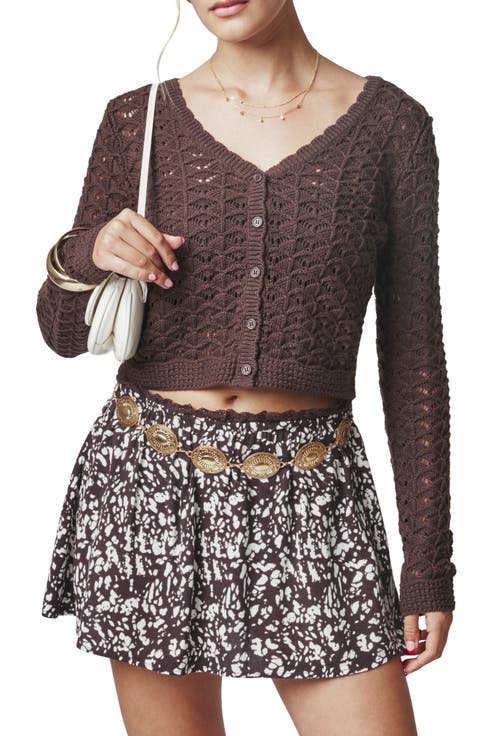 Textured Knit Cropped Cardigan