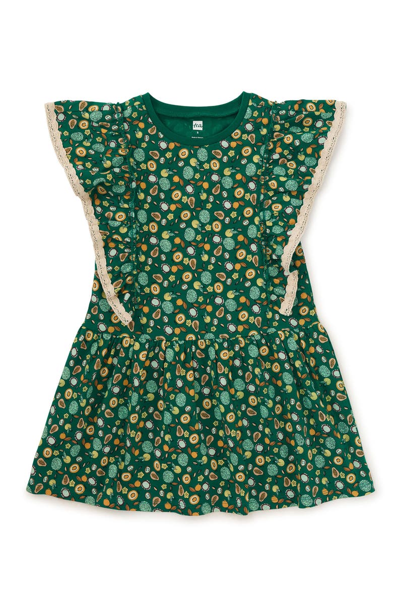 Tea Collection Crochet Trim Ruffle Dress 2.0, Main, color, Super Fruits