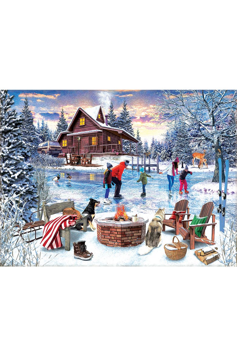Fireside Skaters 1000 piece Jigsaw Puzzle for Adults, Alternate, color, Multicolor