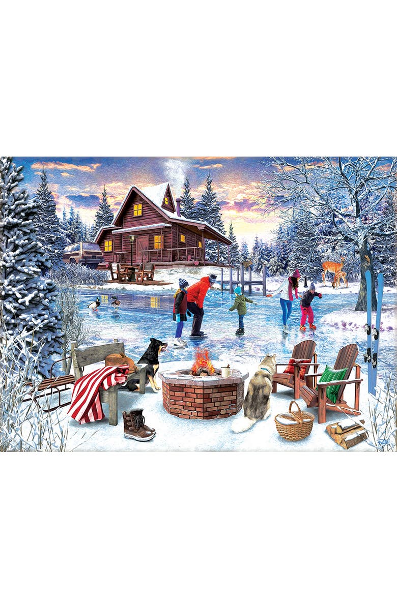 Sunsout Fireside Skaters 1000 piece Jigsaw Puzzle for Adults, Alternate, color, Multicolor