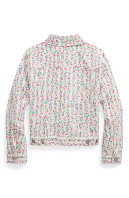Polo Ralph Lauren Toddler And Little Girls Floral Canvas Trucker Jacket In Meadow Floral