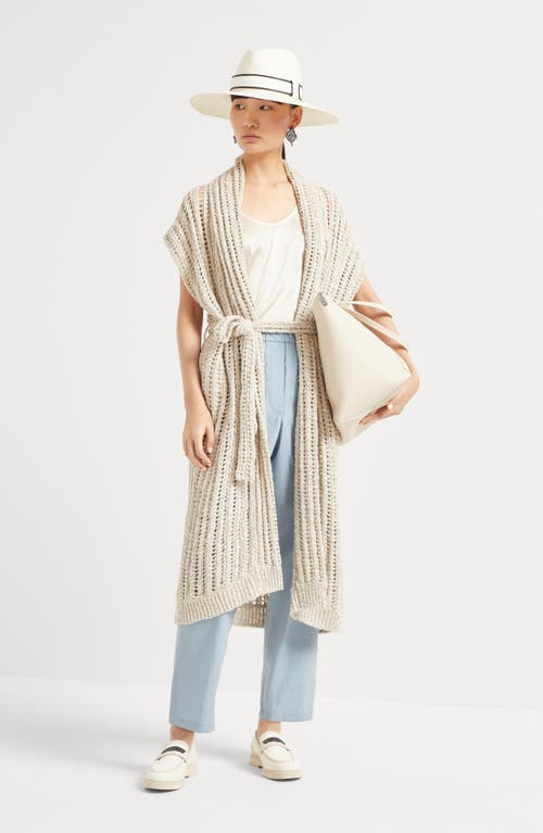 Brunello Cucinelli Women Lightweight Poplin Five-pocket Track Pants With Monili In Sky Blue