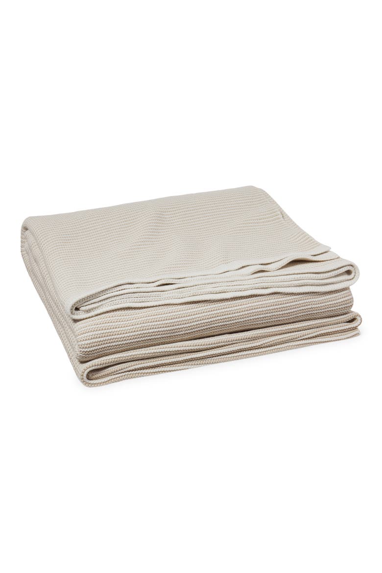 Stripe Organic Cotton Throw Blanket, Alternate, color, OATMILK
