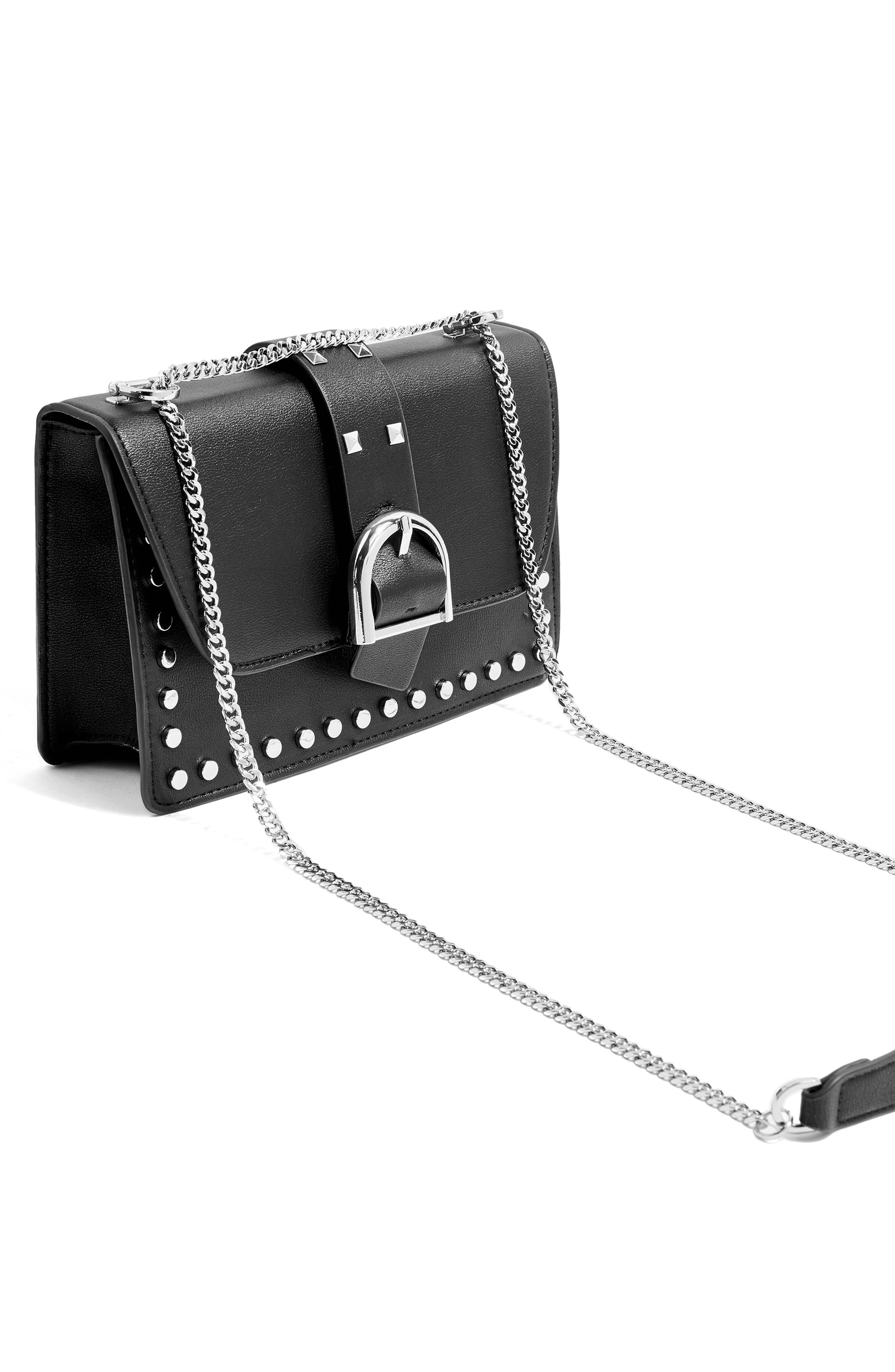 Topshop Buckle Faux Leather Crossbody Bag, Alternate, color, 