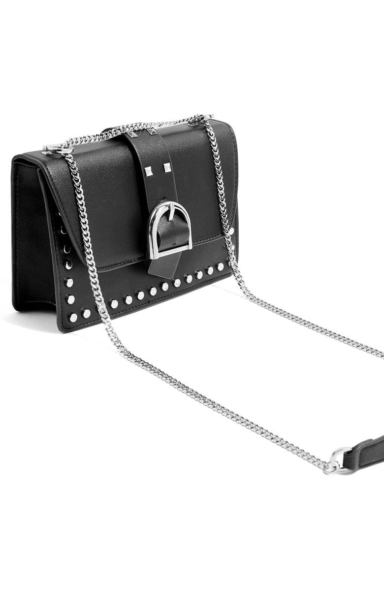 Topshop Buckle Faux Leather Crossbody Bag, Alternate, color,
