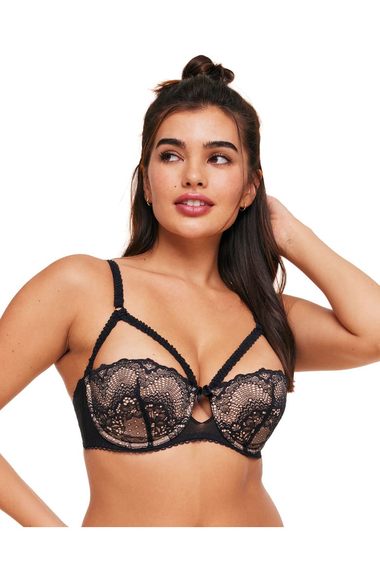 Kimmy Push Up Balconette Bra, Main, color, Black