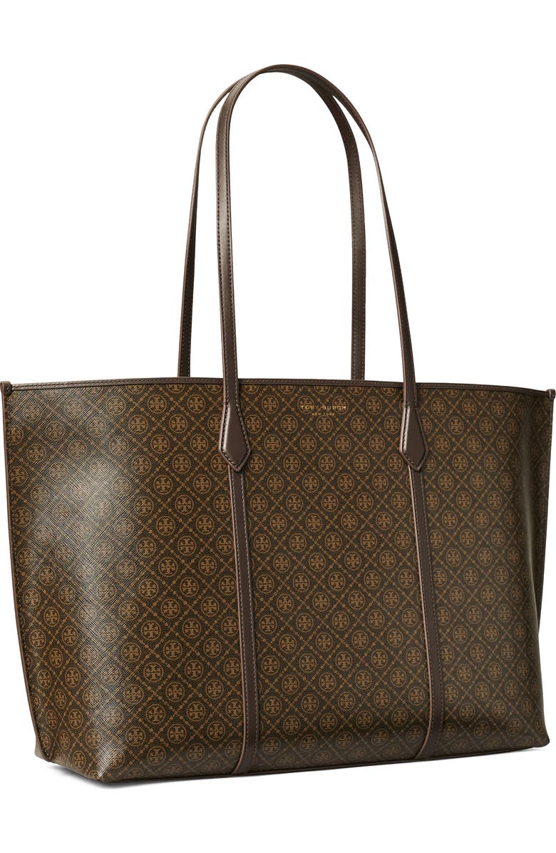 Tory Burch Perry Coated Canvas Tote, Alternate, color, French Press
