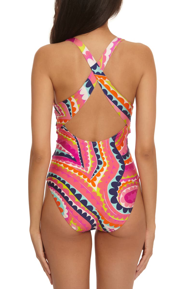 Trina Turk Aprhodite Plunge One-Piece Swimsuit, Alternate, color, 