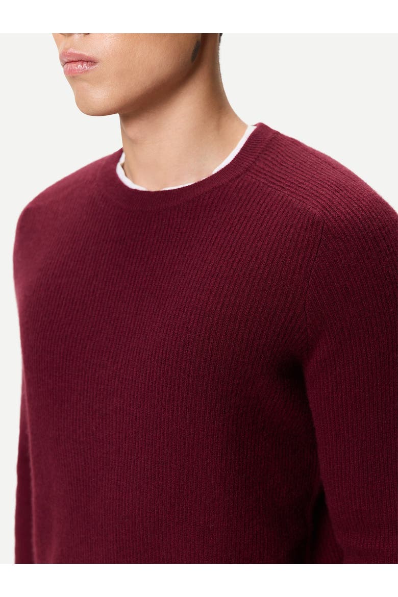 Men's Ribbed Cashmere Sweater, Alternate, color, Zinfandel