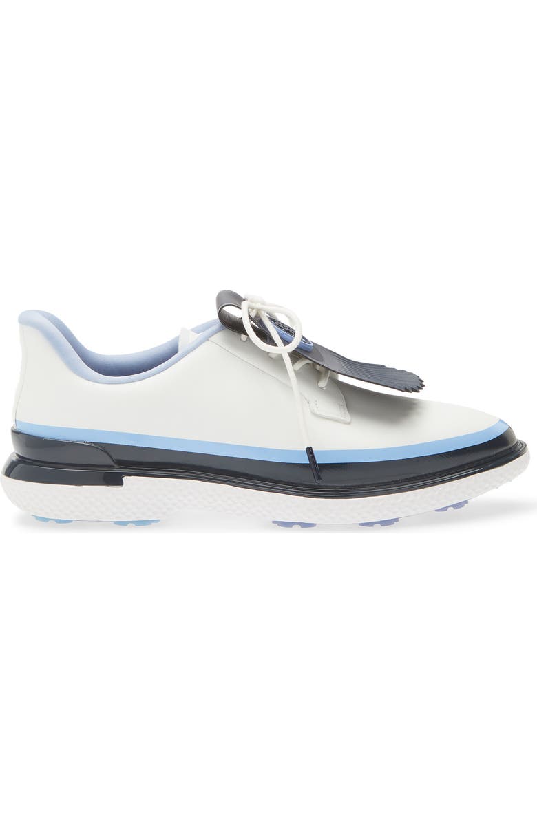 G/FORE Gallivanter Tuxedo Stripe Golf Shoe, Alternate, color, Snow/ Twilight