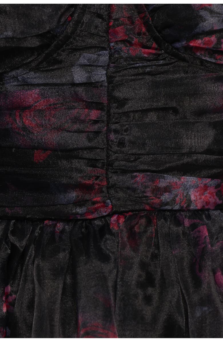 Petal & Pup Floret Floral Underwire A-Line Midi Dress, Alternate, color, Dark Floral